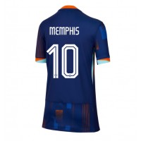 Billiga Nederländerna Memphis Depay #10 Borta fotbollskläder Dam EM 2024 Kortärmad